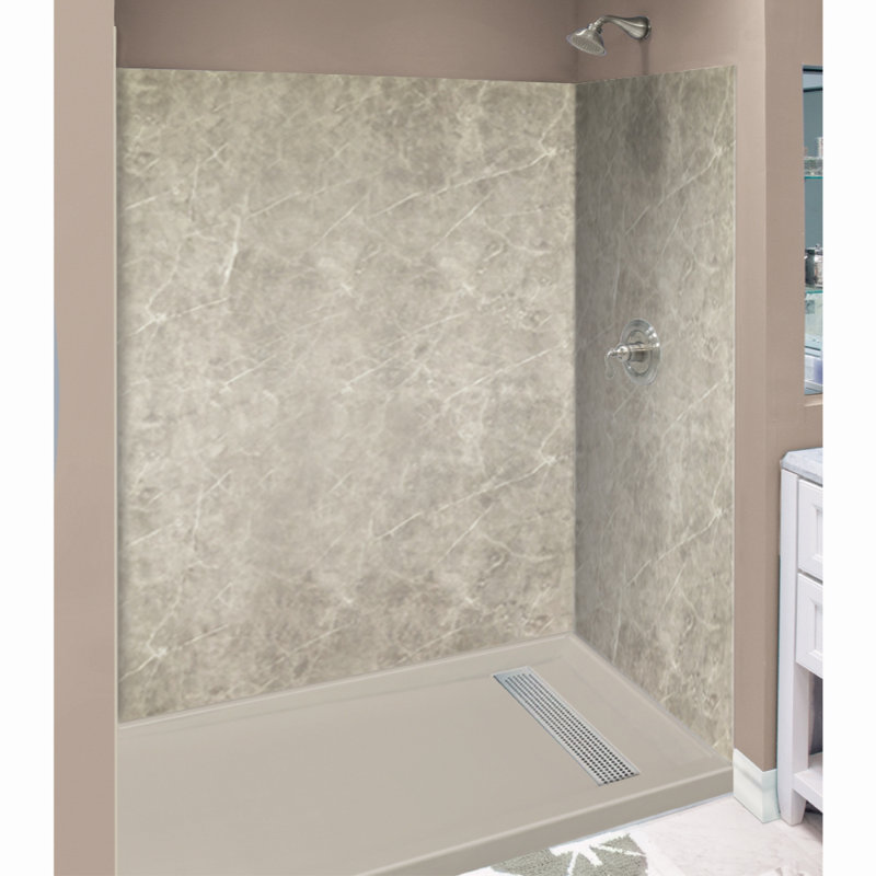 Transolid Expressions 72" x 60'' x 32'' Three Panel Shower Wall with Silicone Adhesive Tube